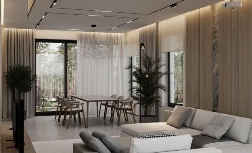 Проект двухэтажного загородного дома, п. новая грань, г. Барнаул, 160 м 2, стиль - минимализм. 01