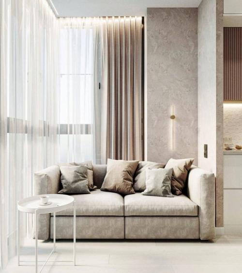 Нежный и утонченный интерьер однокомнатной квартиры. 02