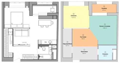 Интерьер квартиры почти 45 кв. 09