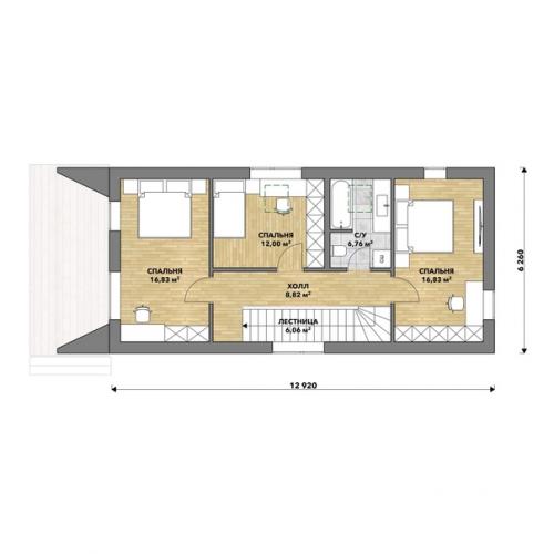 Дом в Тарховке.  Черный барнхаус 152 кв. 05
