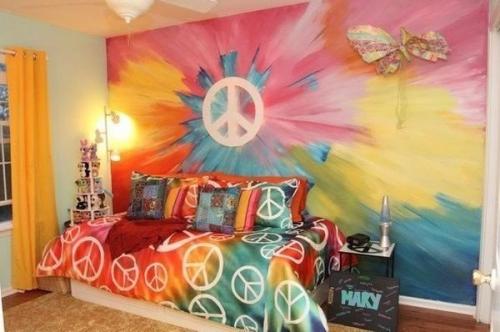 Стены в технике тай - дай - оригинальная и стильная идея? 05