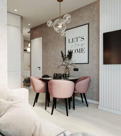 Нежный и утонченный интерьер однокомнатной квартиры. 01