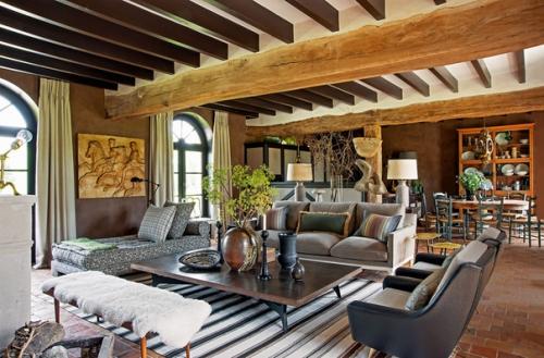 Мебель в доме из оцилиндрованного бревна. 04