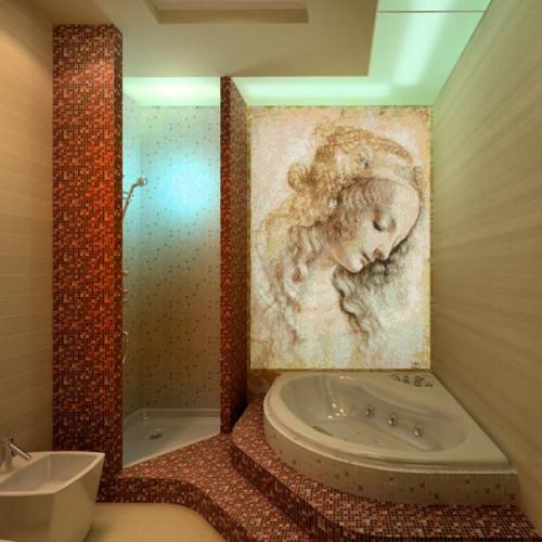 Восхитительный декор мозаикой ванной комнаты. 05