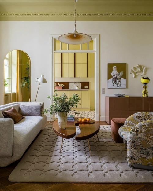 Дизайнер Елена учаева оформила интерьер для семейной пары в доходном доме Ольги гартман, построенном в 1911 году по проекту архитектора челыщева. 01