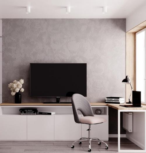 Интерьер спальни - гостиной. 03