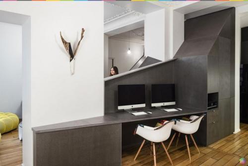 Парижская квартира с геометрическим оформлением пространства. 06