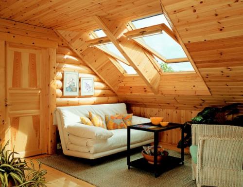 Мебель в доме из оцилиндрованного бревна. 01