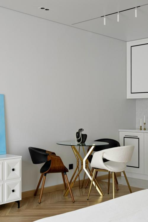 Светлый интерьер квартиры - студии 30 м 2 в ЖК самолет в Краснодаре. 08