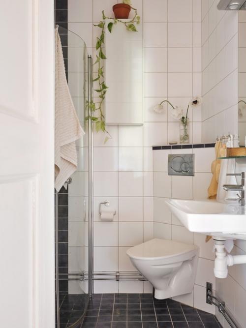 Подборка ванных комнат а скандинавском стиле, в которых тон всему интерьеру задает декор и текстиль. 02