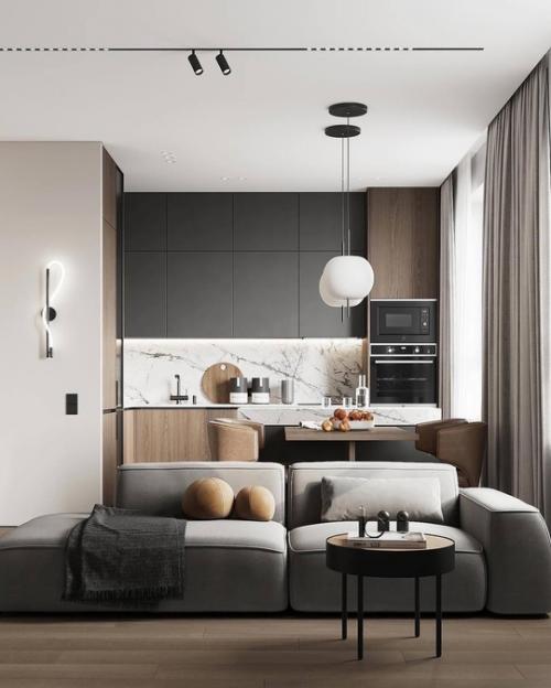 Дизайн кухни гостиной. 02