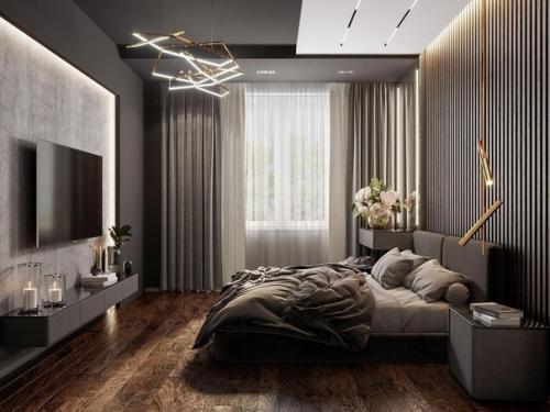 Дизайн - проект спальни с элементами лофта. 01