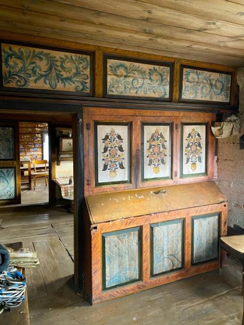 Интерьерная роспись дома Осипа Буракова, кочигино (Вельский район архангельской области. 02