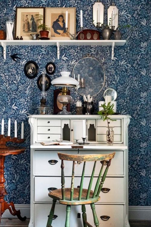 Новогодний декор в стиле ретро для дома 1920-х годов в Швеции. 07