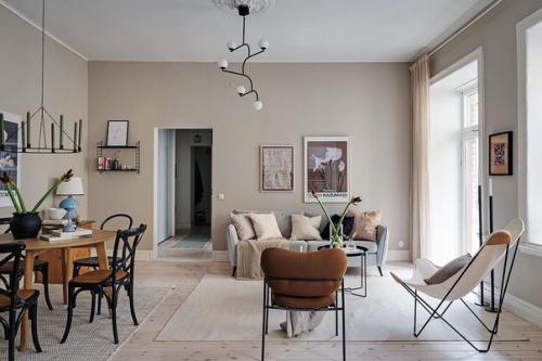 Скандинавский интерьер квартиры в Гетеборге (61 кв. 03