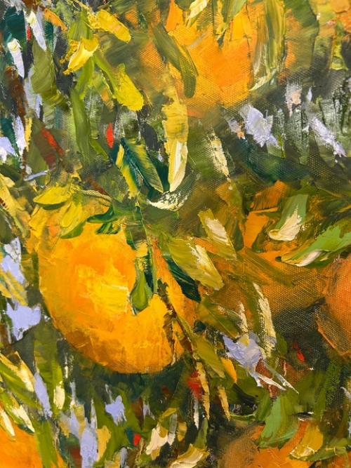 Погрузитесь в атмосферу солнечного лета с картиной маслом Мандариновый сад от художника Ольги Бекетовой! 05