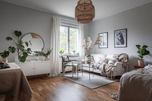 Скандинавский интерьер квартиры 24 кв. 02