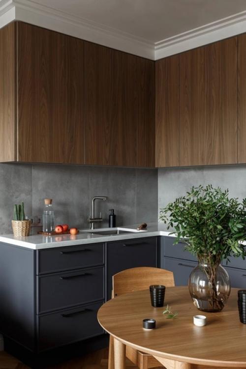 Интерьер кухни - гостиной в скандинавском стиле. 02