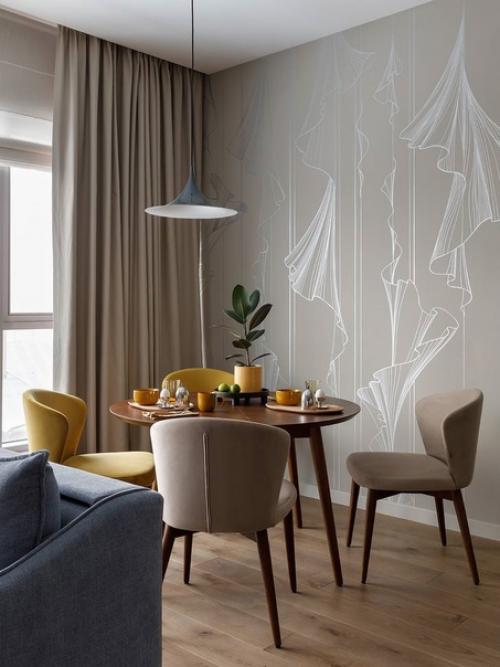 Дизайн небольшой квартиры, который отражает единение города и природы. 03