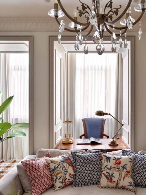 Элегантный интерьер, наполненный оттенками и принтами. 03