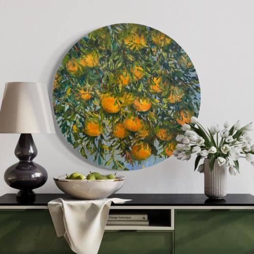 Погрузитесь в атмосферу солнечного лета с картиной маслом Мандариновый сад от художника Ольги Бекетовой! 03