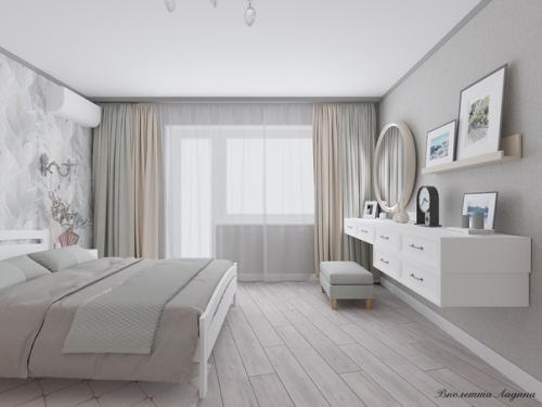 Дизайн интерьера Тольятти для спальни были выбраны обои заказчиками, они мне то же понравились. 06