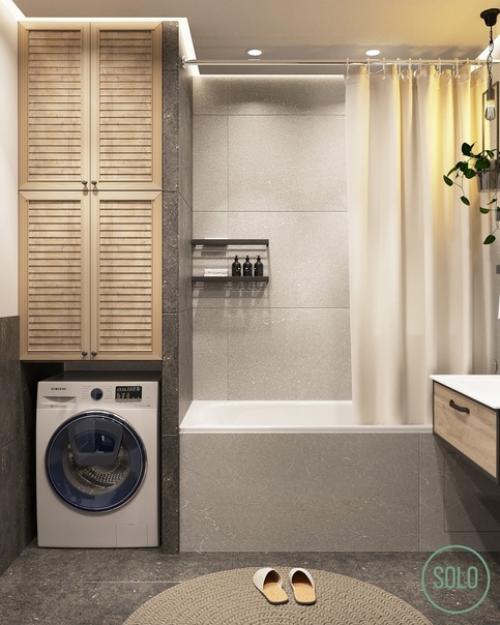 Санузел в проекте квартиры в стиле лофт. 02