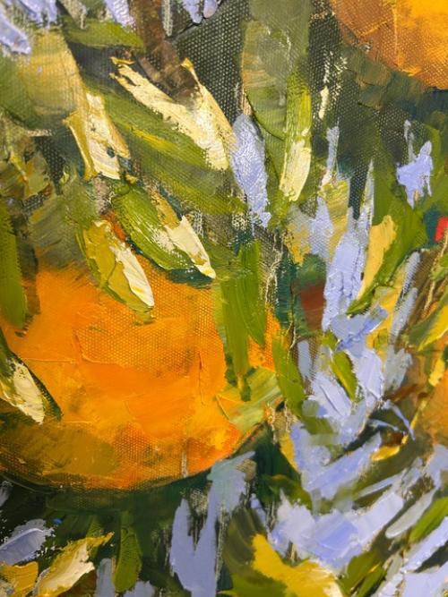 Погрузитесь в атмосферу солнечного лета с картиной маслом Мандариновый сад от художника Ольги Бекетовой! 07