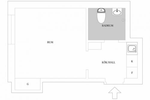 Скандинавский интерьер квартиры 24 кв. 09