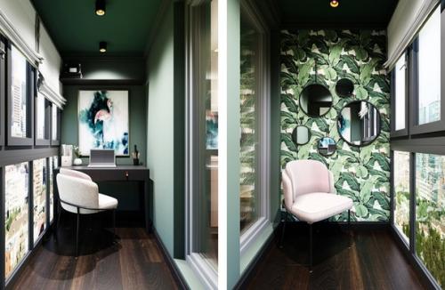 Интерьер небольшой квартиры с выдвижной кроватью в подиуме, площадь проекта 24 м (с балконом - 27 м). 08