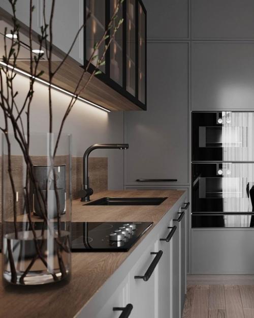 Визуализация брутального варианта кухни. 02