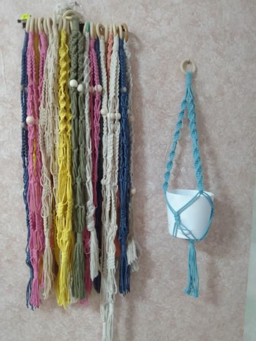 Кашпо для цветов в технике макраме - ручная работа, уют в каждый дом. 07