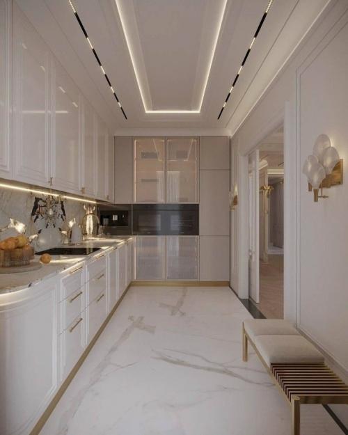 Элегантная кухня - гостиная с атмосферой тихой роскоши. 03