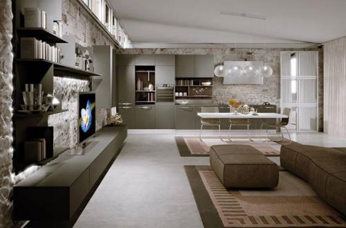 Кухня - студия привычное решение во многих интерьерах. 02