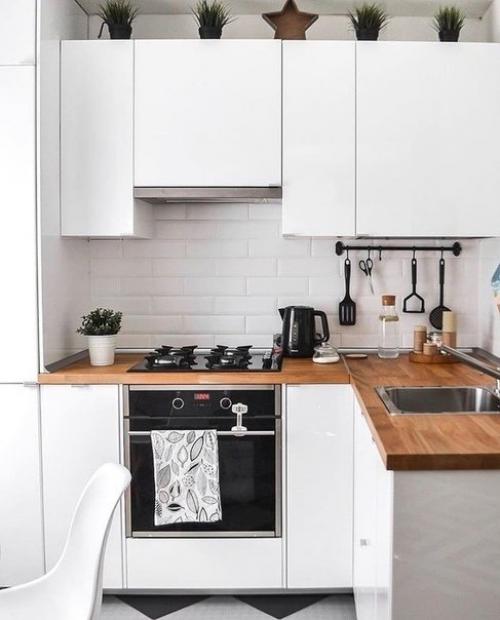 Красивый вариант для маленькой кухни безумно! 04