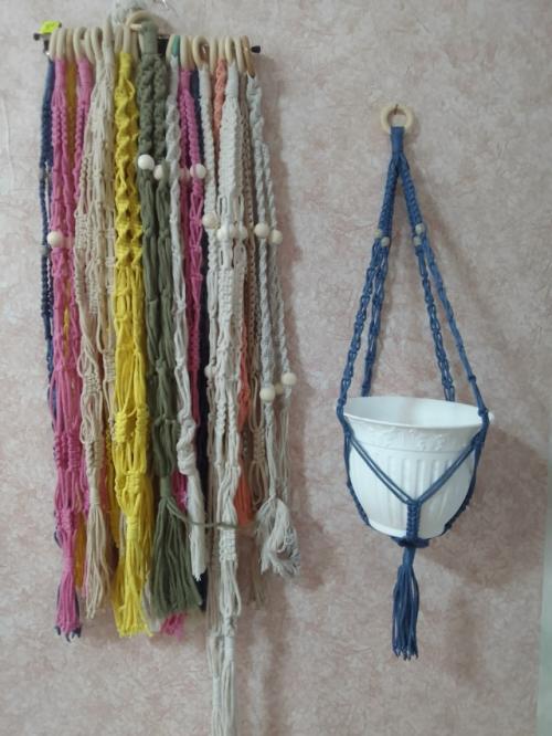 Кашпо для цветов в технике макраме - ручная работа, уют в каждый дом. 03