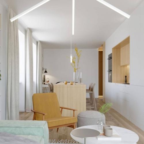 Проект небольшой светлой квартиры в минималистичном стиле с зонированием. 03