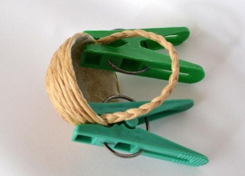 Маленькие корзиночки из шпагата. 06