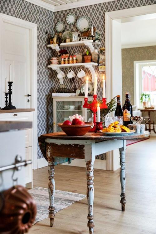 Новогодний декор в стиле ретро для дома 1920-х годов в Швеции. 04