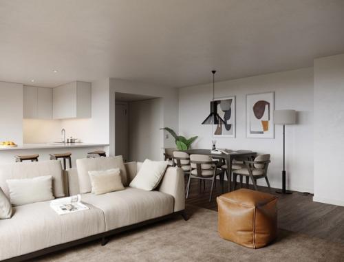 Современный интерьер. В светлых тонах. 01