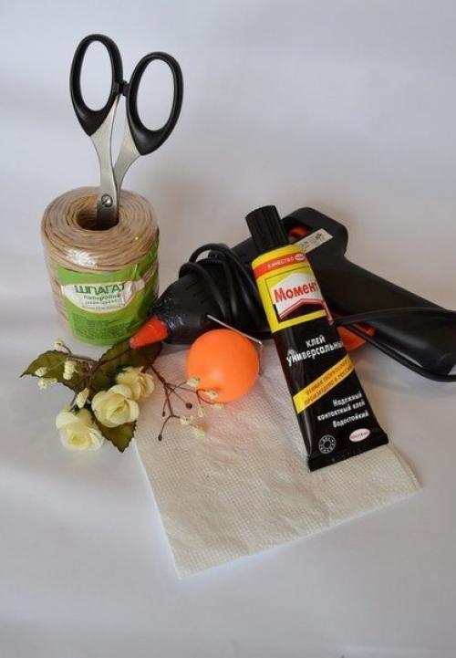 Маленькие корзиночки из шпагата. 01