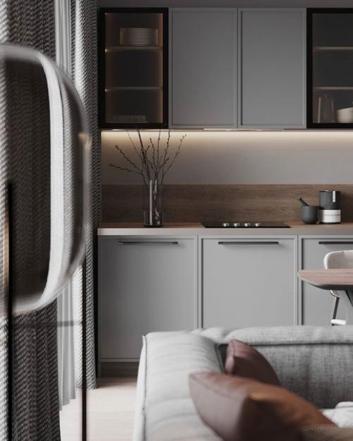 Визуализация брутального варианта кухни. 01