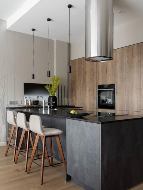 Дизайн небольшой квартиры, который отражает единение города и природы. 05