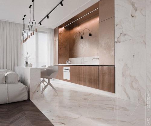 Медные кухни имеют роскошный вид и делают интерьер на ступень выше. 01