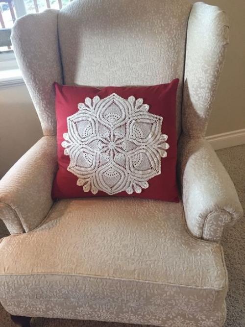 Декор подушек салфетками. 01