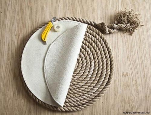 Стильные коврики из веревки. 05