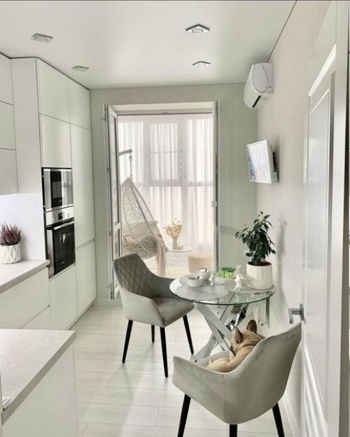 Интерьер квартиры.  Шикарное оформление, основным цветом был выбран белый. 04