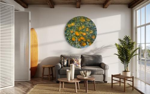 Погрузитесь в атмосферу солнечного лета с картиной маслом Мандариновый сад от художника Ольги Бекетовой! 01