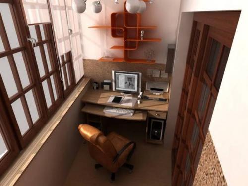 Дизайн кабинета на балконе. 04