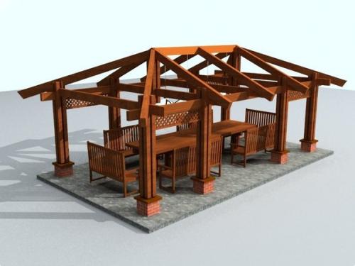 Четырехскатная крыша для беседки. 02